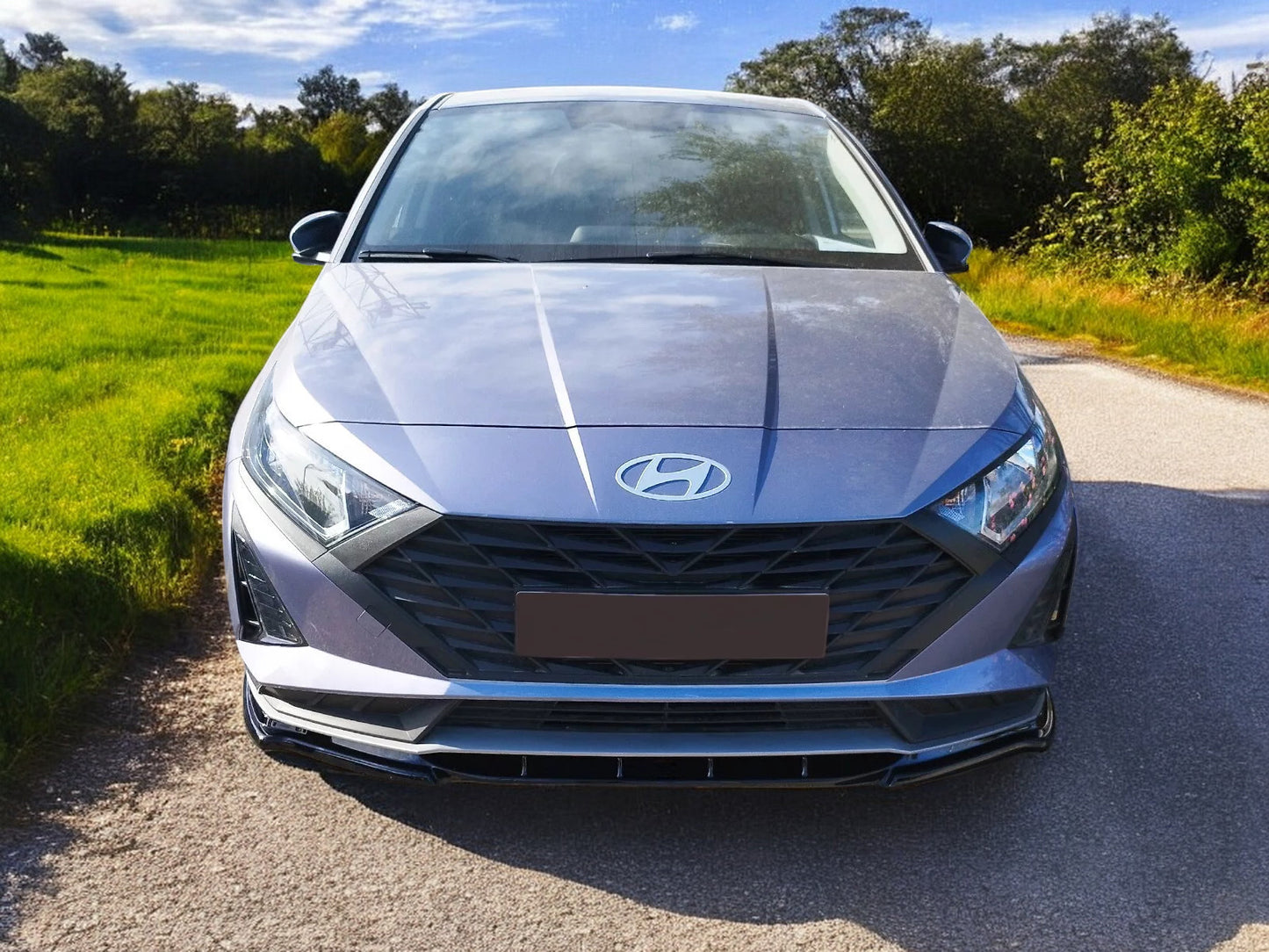 ⭐SPLITTER ANTERIORE PER HYUNDAI I20 MK3 FACELIFT (2023-) NERO LUCIDO ABS⭐
