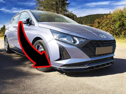 ⭐SPLITTER ANTERIORE PER HYUNDAI I20 MK3 FACELIFT (2023-) NERO LUCIDO ABS⭐