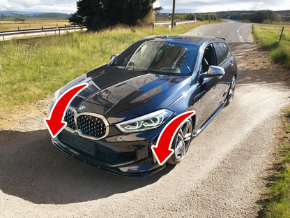 💫SPLITTER ANTERIORE ADATTO PER BMW M135i F40 NERO LUCIDO ABS💫