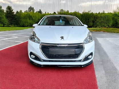 💫SPLITTER ANTERIORE PER PEUGEOT 208 MK1 FACELIFT (2015-2019) NERO LUCIDO ABS💫