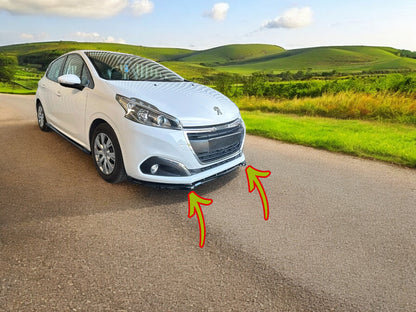 💫SPLITTER ANTERIORE PER PEUGEOT 208 MK1 FACELIFT (2015-2019) NERO LUCIDO ABS💫