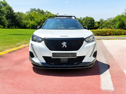 💫SPLITTER ANTERIORE ADATTO  PER PEUGEOT 2008 MK2 (2019-2023) NERO LUCIDO ABS💫