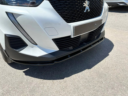 💫SPLITTER ANTERIORE ADATTO  PER PEUGEOT 2008 MK2 (2019-2023) NERO LUCIDO ABS💫