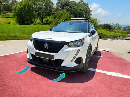 💫SPLITTER ANTERIORE ADATTO  PER PEUGEOT 2008 MK2 (2019-2023) NERO LUCIDO ABS💫