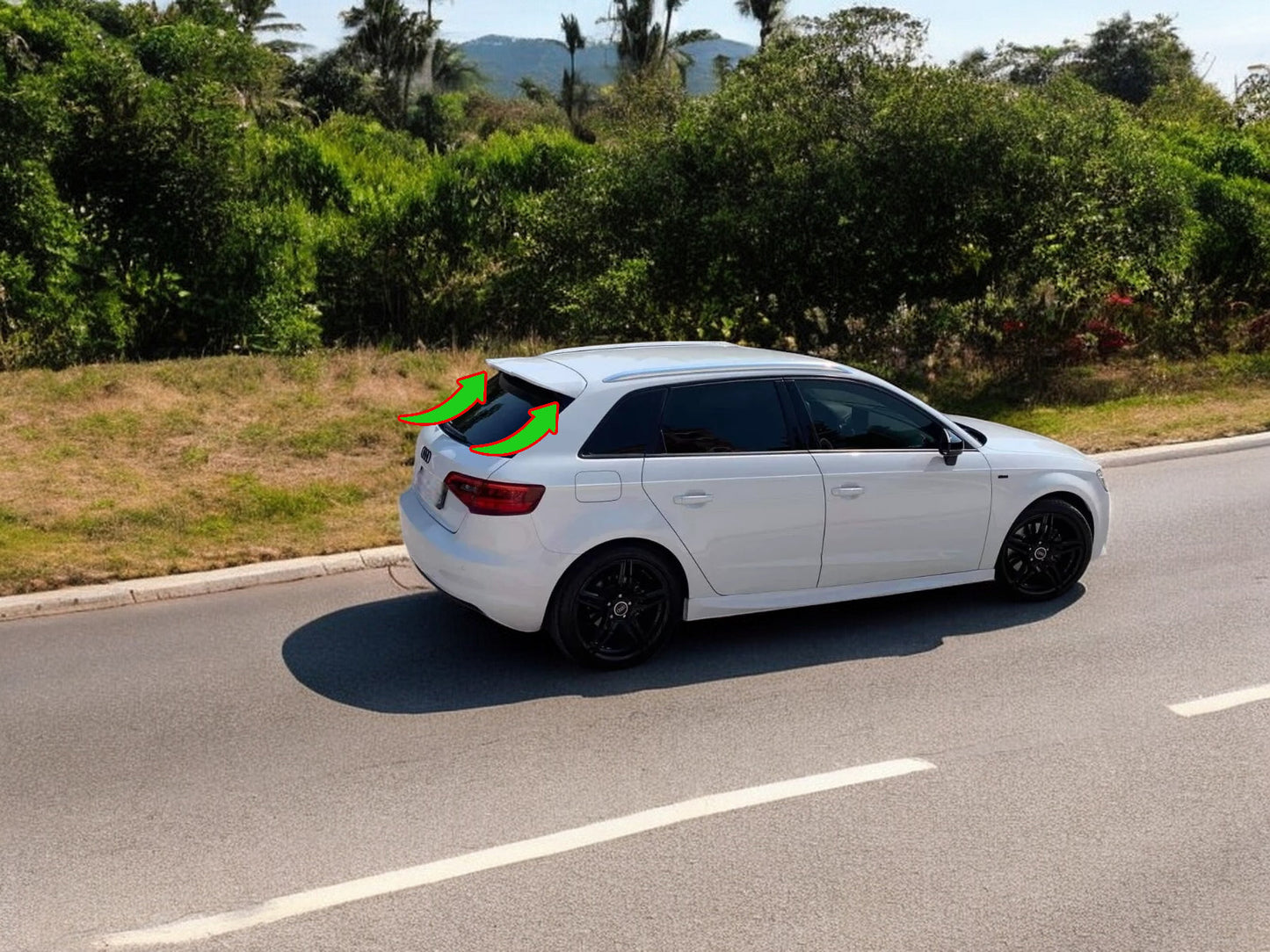 💫SPOILER TETTO ADATTO PER AUDI A3 8V SPORTBACK (2013-2020) PU UNPAINTED💫