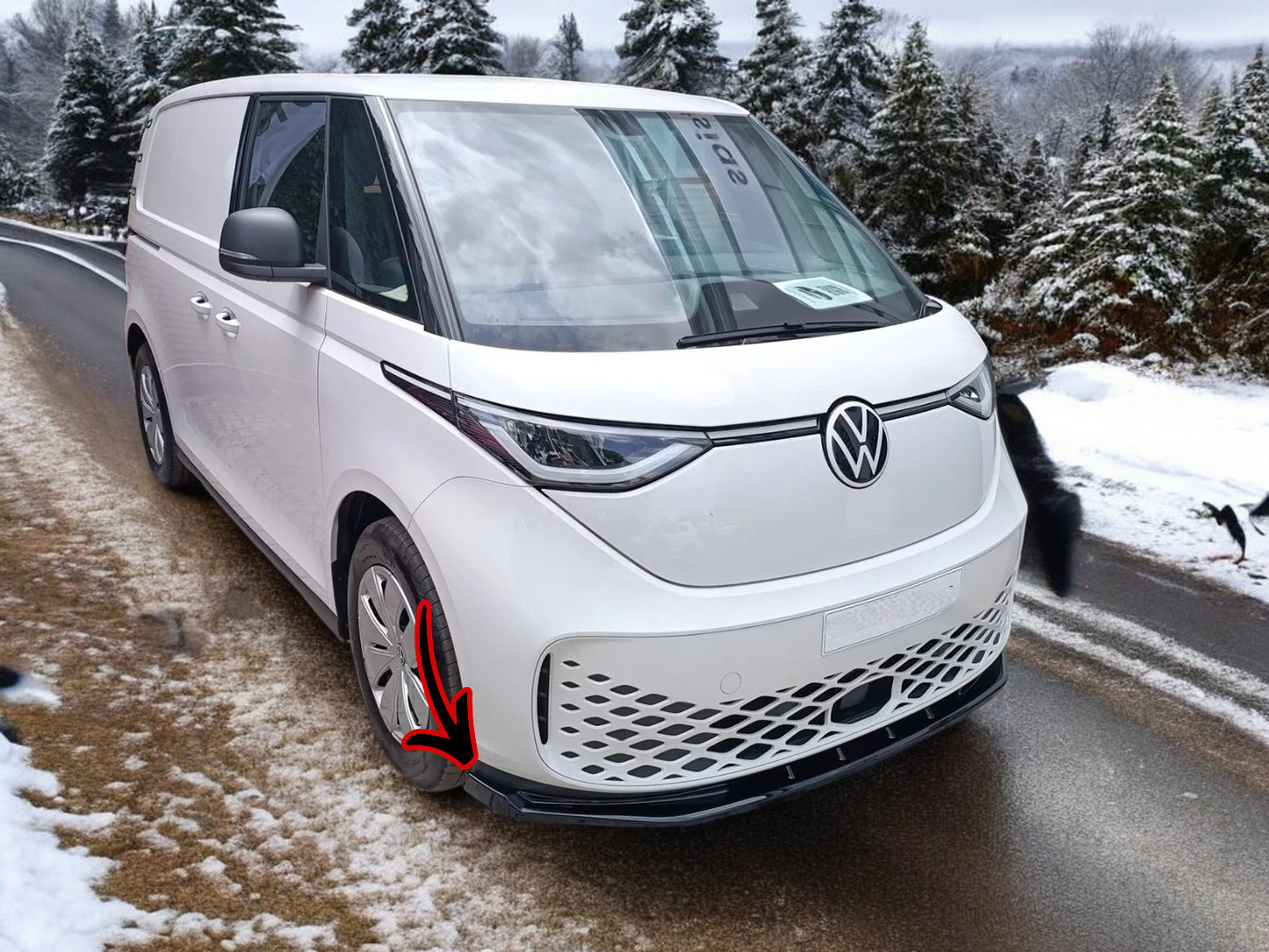 🔥MOTORDROME SPLITTER ANTERIORE PER VOLKSWAGEN ID. BUZZ (2022-)NERO LUCIDO ABS🔥