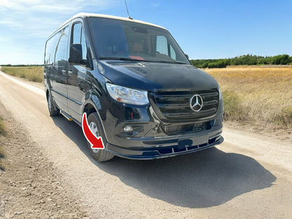 🔥MOTORDROME SPLITTER ANTERIORE PER MERCEDES SPRINTER MK3 (2018-) NERO LUCIDO 🔥