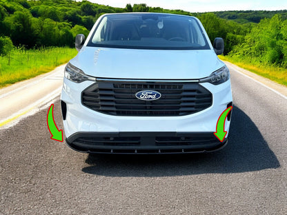 🔥FRONT SPLITTER SUITABLE FOR FORD TRANSIT CUSTOM MK2 (2023-) GLOSSY BLACK ABS🔥