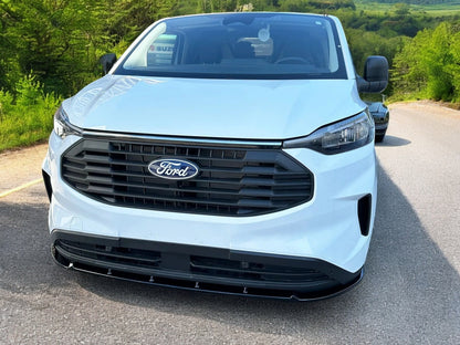 🔥FRONT SPLITTER SUITABLE FOR FORD TRANSIT CUSTOM MK2 (2023-) GLOSSY BLACK ABS🔥