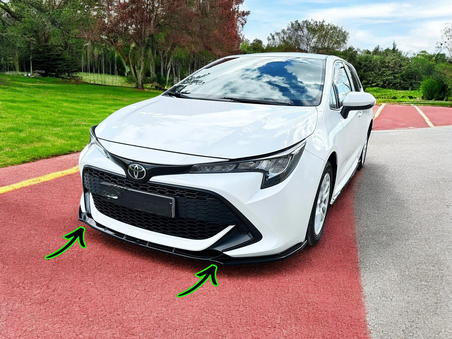 🔥SPLITTER ANTERIORE ADATTO PER TOYOTA COROLLA MK12 (2018-) NERO LUCIDO ABS🔥