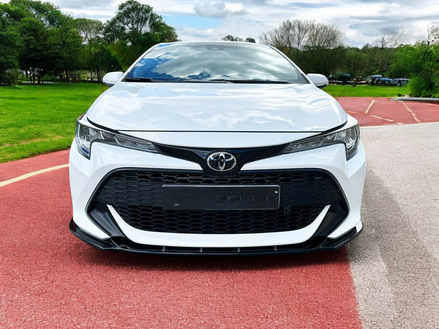 🔥SPLITTER ANTERIORE ADATTO PER TOYOTA COROLLA MK12 (2018-) NERO LUCIDO ABS🔥
