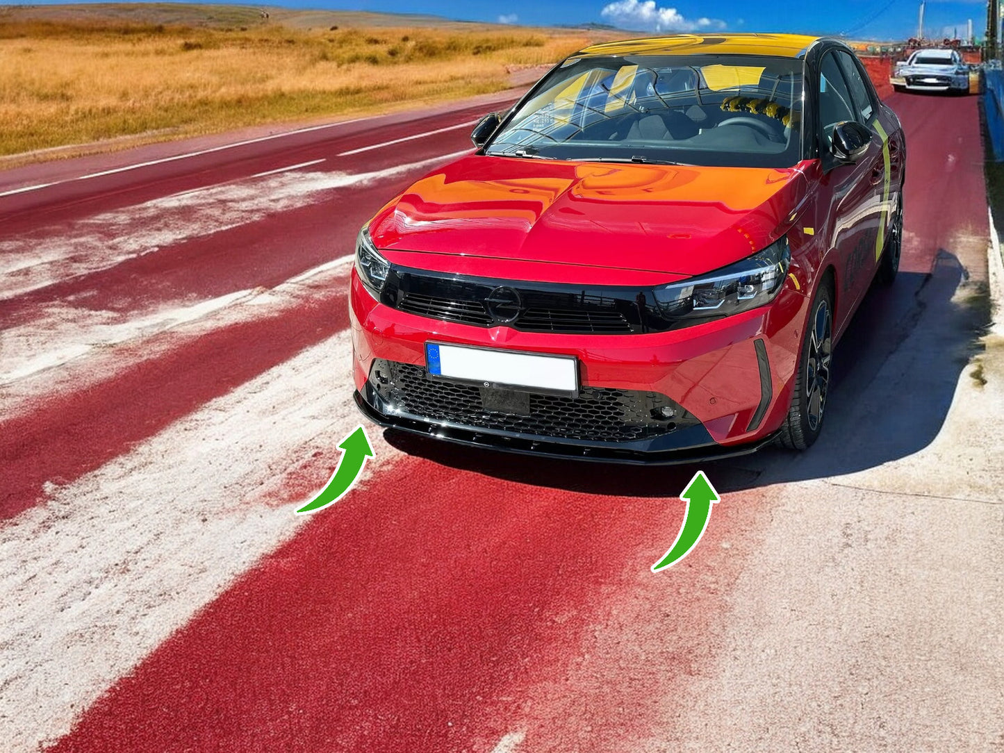 🔥SPLITTER ANTERIORE ADATTO PER OPEL CORSA F FACELIFT (2023-) NERO LUCIDO ABS🔥