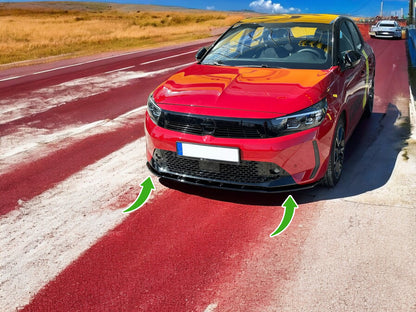 🔥SPLITTER ANTERIORE ADATTO PER OPEL CORSA F FACELIFT (2023-) NERO LUCIDO ABS🔥