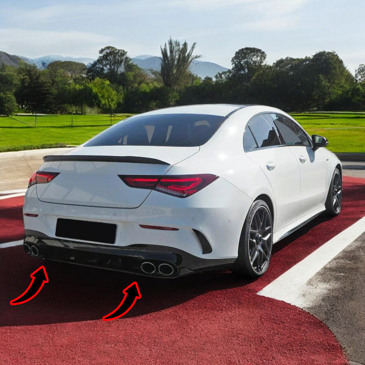 ⭐Glossy Black Sports Diffuser with Exhaust Tips for Mercedes CLA C118⭐