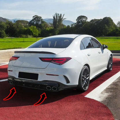⭐Glossy Black Sports Diffuser with Exhaust Tips for Mercedes CLA C118⭐