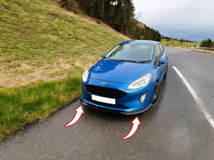 🔥SPLITTER ANTERIORE ADATTO PER FORD FIESTA MK8 (2017-2021) NERO LUCIDO ABS🔥