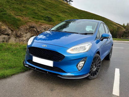 🔥SPLITTER ANTERIORE ADATTO PER FORD FIESTA MK8 (2017-2021) NERO LUCIDO ABS🔥