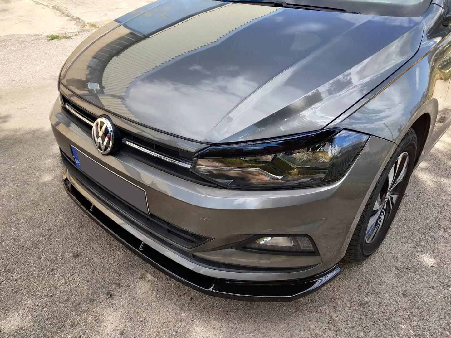 🔥FRONT SPLITTER SUITABLE FOR VW POLO MK6 (2017-2021) GLOSSY BLACK ABS🔥