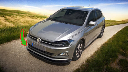 🔥FRONT SPLITTER SUITABLE FOR VW POLO MK6 (2017-2021) GLOSSY BLACK ABS🔥