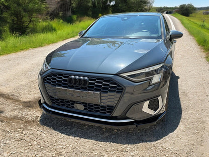 🔥SPLITTER ANTERIORE PER AUDI A3 8Y SPORTBACK / SALOON (2020-) NERO LUCIDO ABS🔥