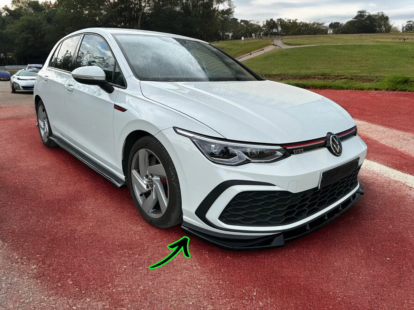 🔥SPLITTER ANTERIORE PER VOLKSWAGEN GOLF MK8 GTI / R-LINE (2019-) NERO LUCIDO 🔥