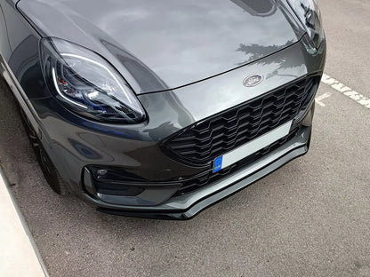 🔥FRONT SPLITTER SUITABLE FOR FORD PUMA ST-LINE (2019-) GLOSSY BLACK ABS🔥