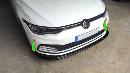 🔥SPLITTER ANTERIORE ADATTO PER VW GOLF MK8 NERO LUCIDO ABS🔥