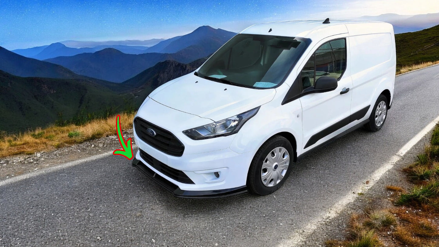 🔥SPLITTER ANTERIORE PER FORD TRANSIT CONNECT FACELIFT (2019-) NERO LUCIDO ABS🔥