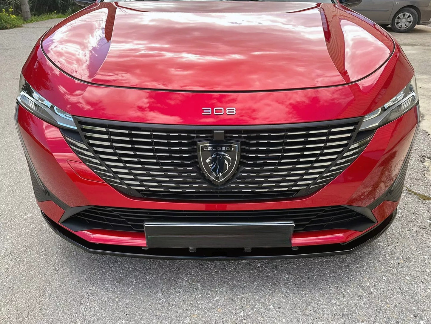 🔥SPLITTER ANTERIORE ADATTO PER PEUGEOT 308 MK3 (2021-) NERO LUCIDO ABS🔥