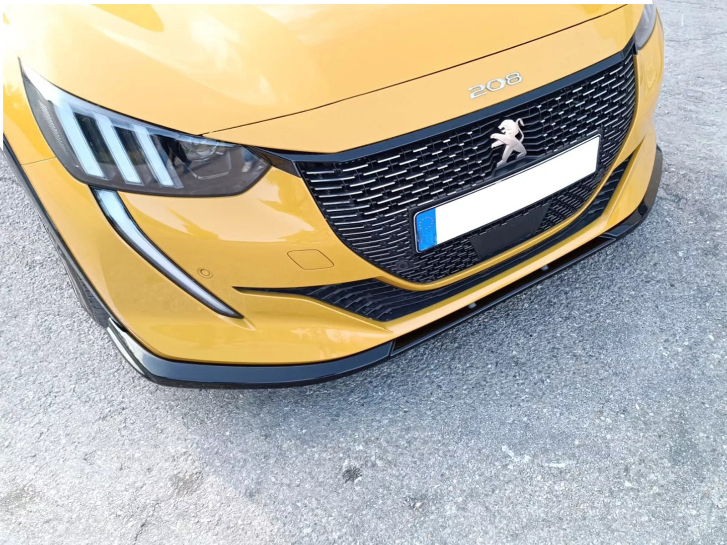 💕SPLITTER ANTERIORE V.2 ADATTO PER PEUGEOT 208 MK2 (2019-) NERO LUCIDO ABS💕