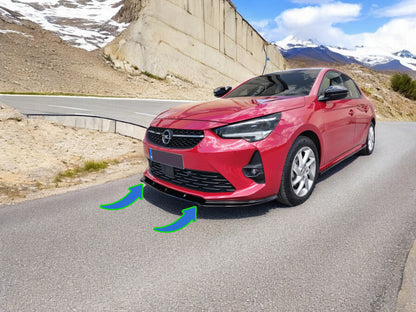 💕FRONT SPLITTER SUITABLE FOR OPEL CORSA F (2019-2023) GLOSSY BLACK ABS💕