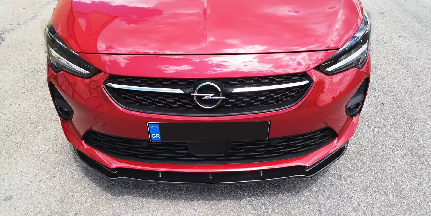 💕FRONT SPLITTER SUITABLE FOR OPEL CORSA F (2019-2023) GLOSSY BLACK ABS💕