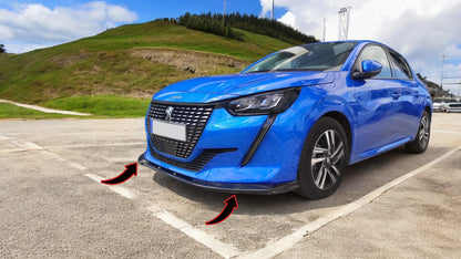 💕SPLITTER ANTERIORE V.1 ADATTO  PER PEUGEOT 208 MK2 (2019-) NERO LUCIDO ABS💕