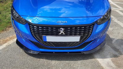 💕SPLITTER ANTERIORE V.1 ADATTO  PER PEUGEOT 208 MK2 (2019-) NERO LUCIDO ABS💕
