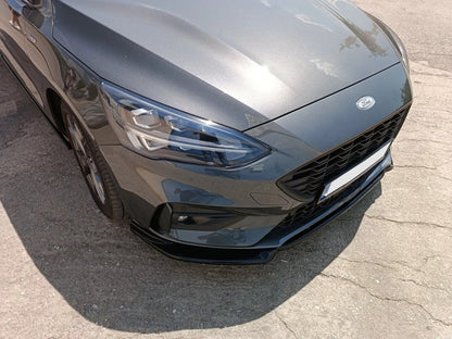 💕SPLITTER ANTERIORE PER FORD FOCUS MK4 ST / ST-LINE(2018-2022)NERO LUCIDO ABS💕