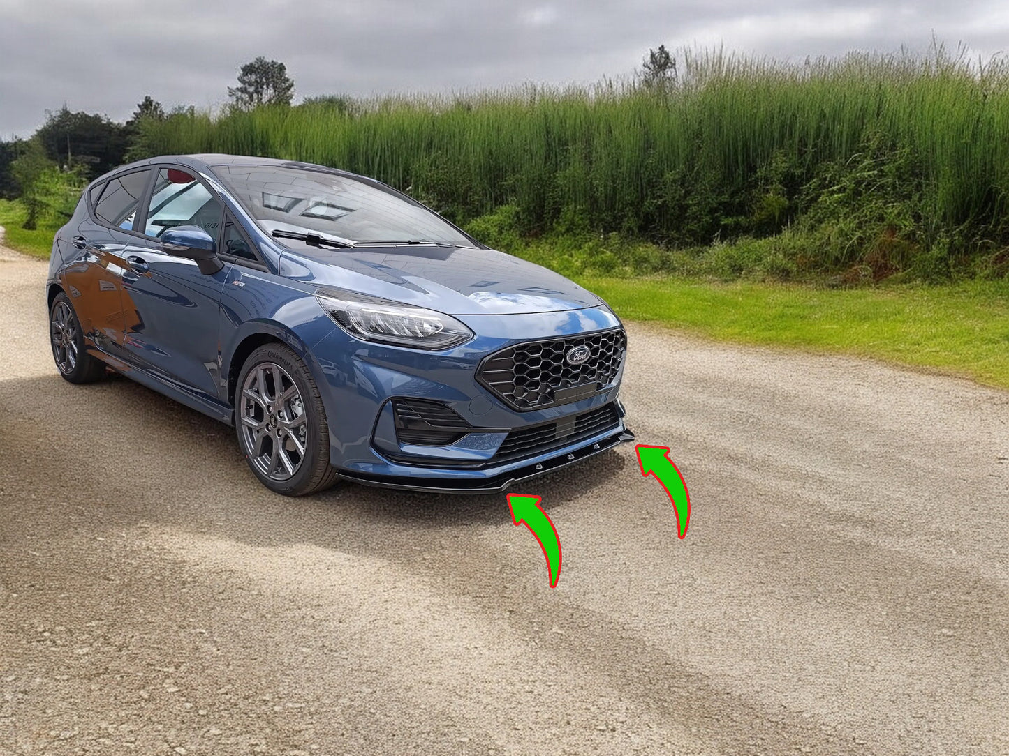 💕SPLITTER ANTERIORE ADATTO PER FORD FIESTA MK8 FACELIFT(2022-)NERO LUCIDO ABS💕