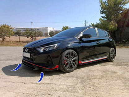 💕SPLITTER ANTERIORE ADATTO PER HYUNDAI I20 MK3 N / N-LINE NERO LUCIDO ABS💕