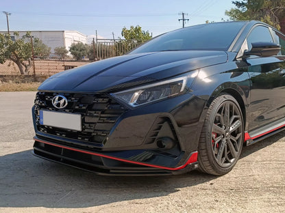 💕SPLITTER ANTERIORE ADATTO PER HYUNDAI I20 MK3 N / N-LINE NERO LUCIDO ABS💕