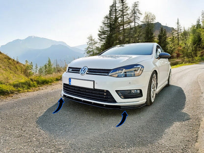 💕FRONT SPLITTER SUITABLE FOR VW GOLF MK7 R / R-LINE GLOSSY BLACK ABS💕