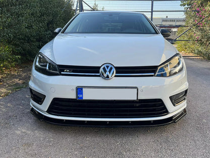 💕FRONT SPLITTER SUITABLE FOR VW GOLF MK7 R / R-LINE GLOSSY BLACK ABS💕
