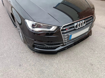 💕SPLITTER ANTERIORE ADATTO PER AUDI S3 /A3 S-LINE 8V 3/5DOORS NERO LUCIDO ABS💕