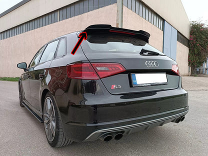 💕EXTENSION ROOF SPOILER SUITABLE FOR AUDI S3 / A3 S-LINE 8V GLOSSY BLACK ABS💕