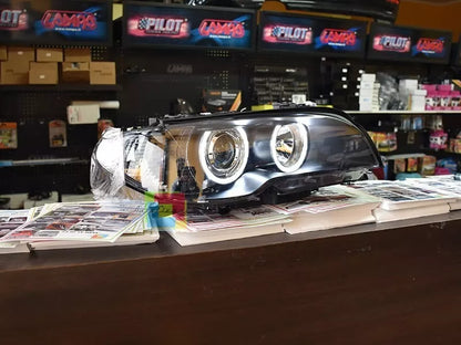🔥 Coppia Fari adatto per BMW SERIE 3 E46 COUPE ANGEL EYES LED 2003-2006🔥