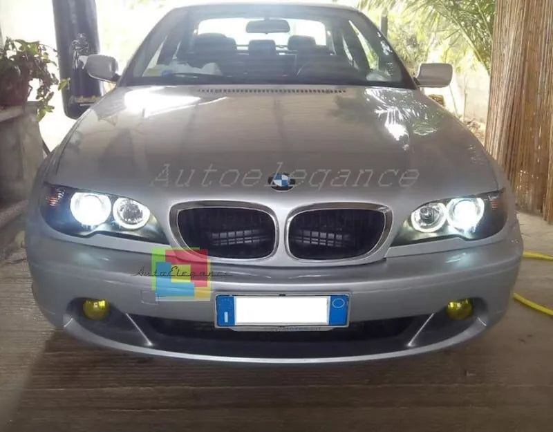 🔥 Coppia Fari adatto per BMW SERIE 3 E46 COUPE ANGEL EYES LED 2003-2006🔥