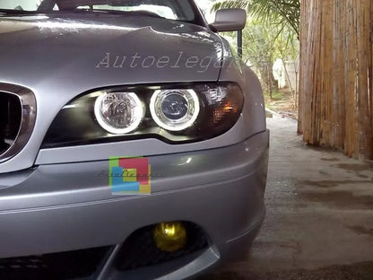 🔥 Coppia Fari adatto per BMW SERIE 3 E46 COUPE ANGEL EYES LED 2003-2006🔥