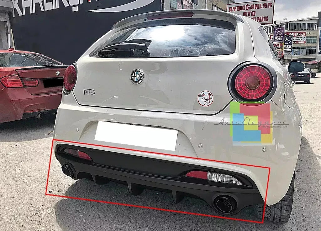 0151🔥DIFFUSORE ALFA ROMEO MITO 2008+ SOTTO PARAURTI POSTERIORE DAM NERO🔥