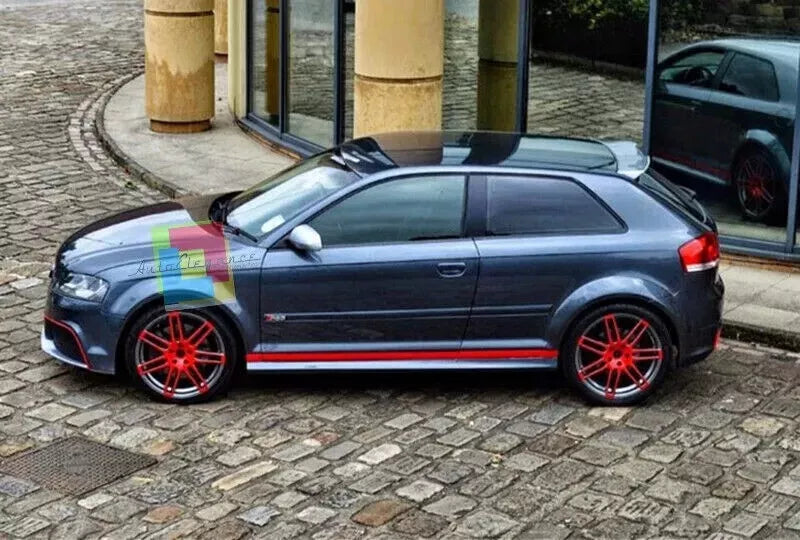 0631🔥ALETTONE SUL TETTO RS3-AUDI A3 8P 3PORTE 03-12 SPOILER GREZZO🔥