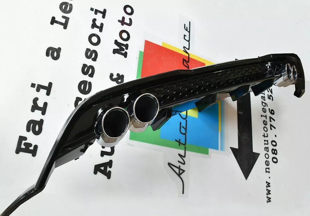 🔥0348 ADATTO PER VW GOLF 7.5 DIFFUSORE POSTERIORE LOOK QUATTRO TERMINALI🔥