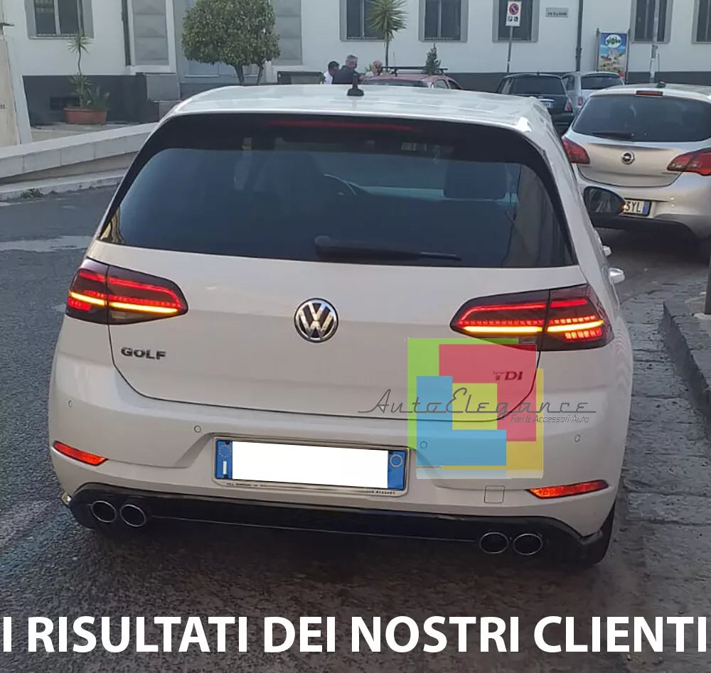 🔥0348 ADATTO PER VW GOLF 7.5 DIFFUSORE POSTERIORE LOOK QUATTRO TERMINALI🔥