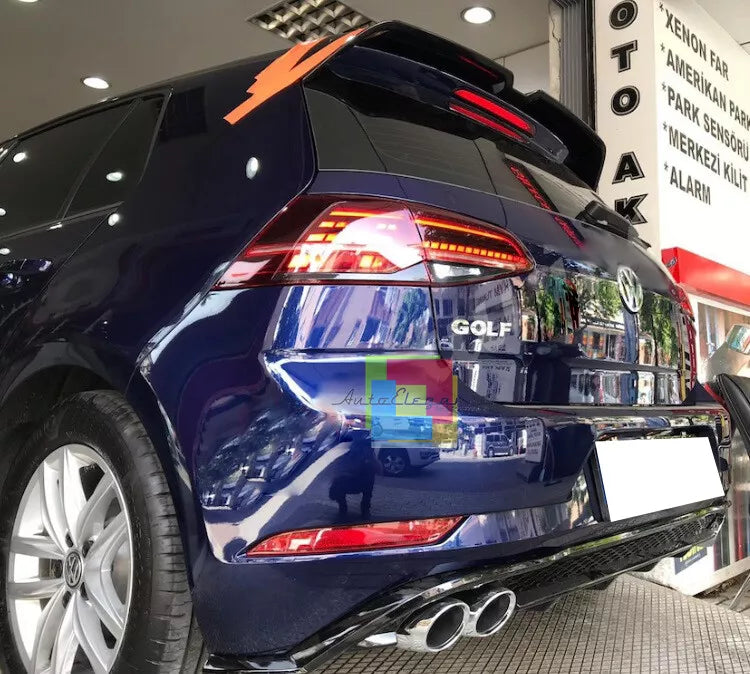 🔥0348 ADATTO PER VW GOLF 7.5 DIFFUSORE POSTERIORE LOOK QUATTRO TERMINALI🔥